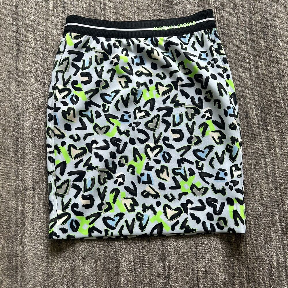 Marc Cain Fun Neon black/white pattern skirt, fully lined, size 6